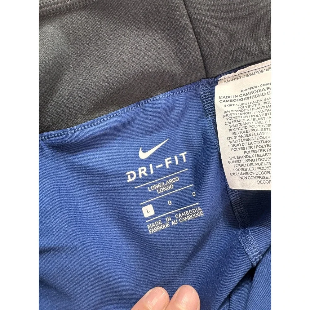 Nike Skort Womens Large Blue Dri-FIT Pleated Tennis Power Built In Shorts NWT